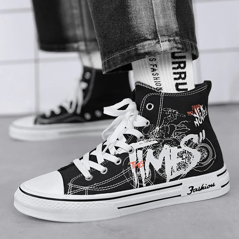 Solvire Herren Canvas High-Top Sneaker mit Schnürung