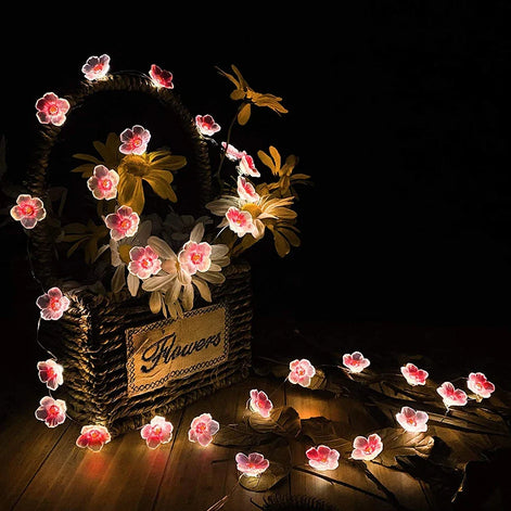 LED Blumen Lichterkette mit Kupferdraht, batteriebetrieben – Bluvessa