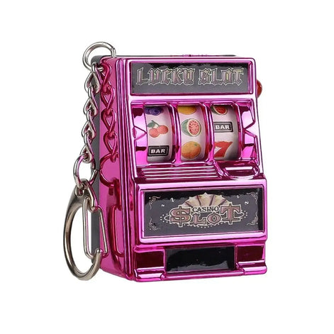 Mini-Spielautomaten-Schlüsselanhänger mit Drehmechanismus