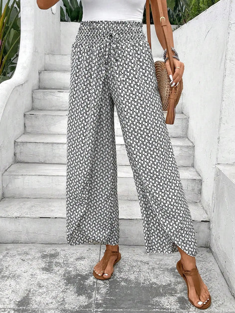 Florenza Damen Culotte mit Paisley-Muster und weitem Bein