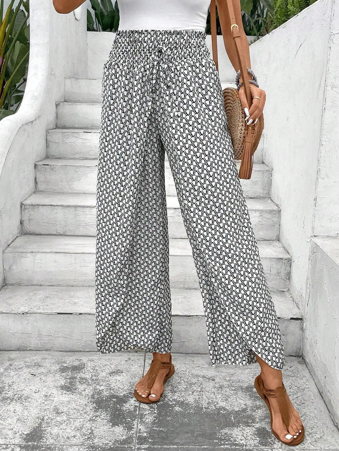 Florenza Damen Culotte mit Paisley-Muster und weitem Bein