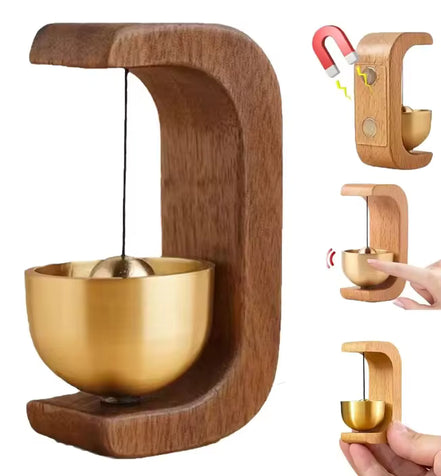 Türglocken-Windspiel aus Holz und Kupfer