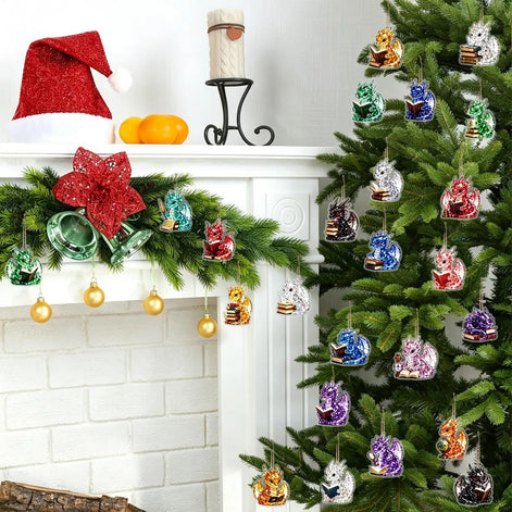 Adventskalender mit 24 Drachenfiguren aus Acryl – Dravionis