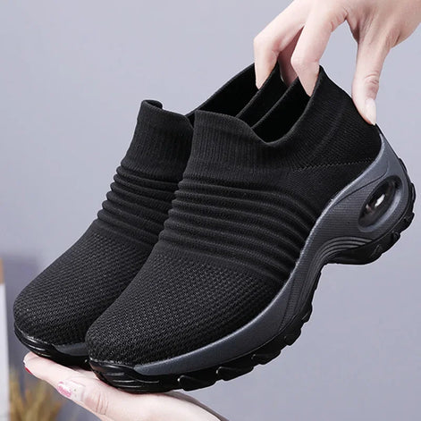 Damen Slip-On Schuhe aus Mesh mit Gummisohle – Melviora