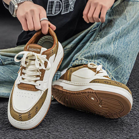 Herren Plateau Sneakers mit Schnürung und Sternenmuster – Starvello