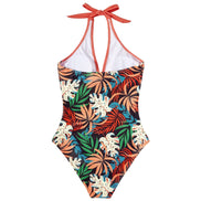 Elmarella Damen Badeanzug mit Halterneck und Taillendetails