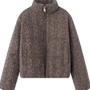 Damen Winterjacke mit Strickkragen und wattierter Füllung – Alvessa