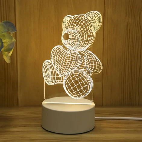 Lumio Bärenlampe – 3D-Acryl-LED-Nachtlicht mit USB-Anschluss