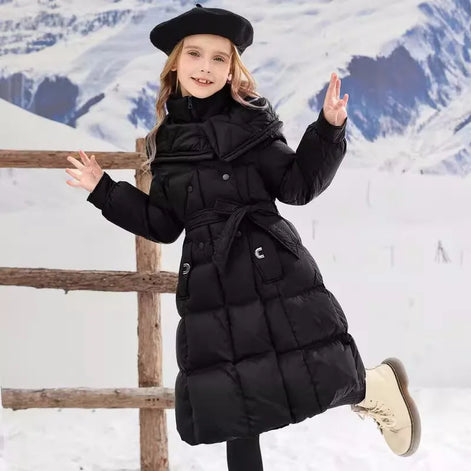 Mädchen Wintermantel mit Kapuze und Reißverschluss Elvarosa