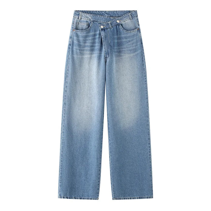 Damen Wide-Leg-Jeans mit hoher Taille und lockerer Passform – Lunessa