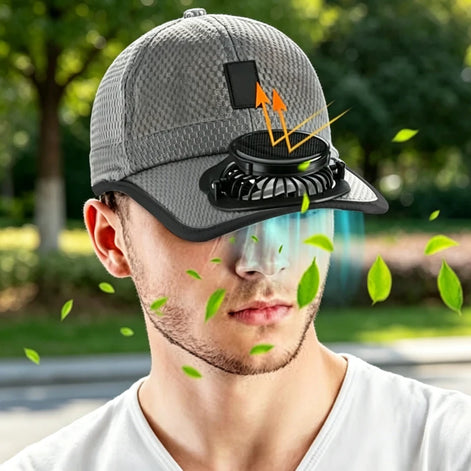 Sonnenkappe mit integriertem USB-Ventilator und UV-Schutz – BreezeCap