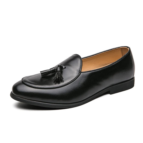Marvello Herren Lackleder Loafer mit Quaste