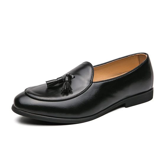 Marvello Herren Lackleder Loafer mit Quaste