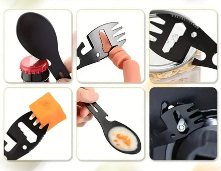 Multifunktionales Edelstahl-Besteck mit integriertem Werkzeug