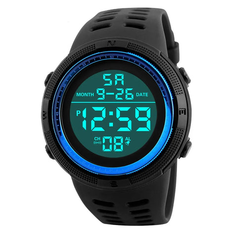 Draxon Herren Digitaluhr mit großem Display und Silikonarmband