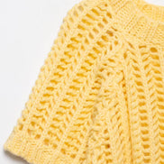 Avelisse Damen Strickpullover mit Schleife und Kurzen Ärmeln