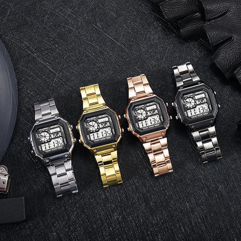 Varston Digitaluhr – Unisex-Modell mit Digitalanzeige und Edelstahlarmband