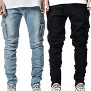 Herren Cargo Jeans mit Seitentaschen und Slim Fit – Denimvaro