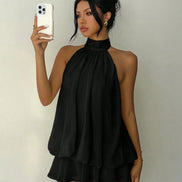 Elanora Damen Chiffonkleid mit Neckholder und Offenem Rücken