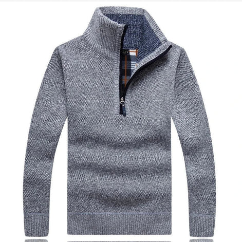 Rovelin Strickpullover mit halbem Reißverschluss und schmaler Passform
