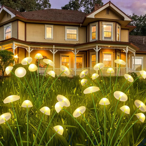Solar Gartenleuchten mit 6 LED-Lichtköpfen, 2er-Set – Florvessa