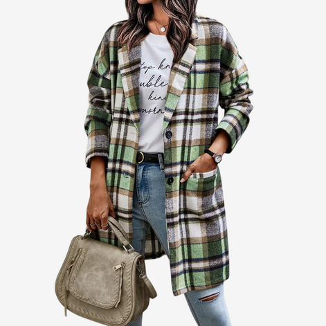 Damen Jacke mit Umlegekragen und Knopfleiste – Veloura