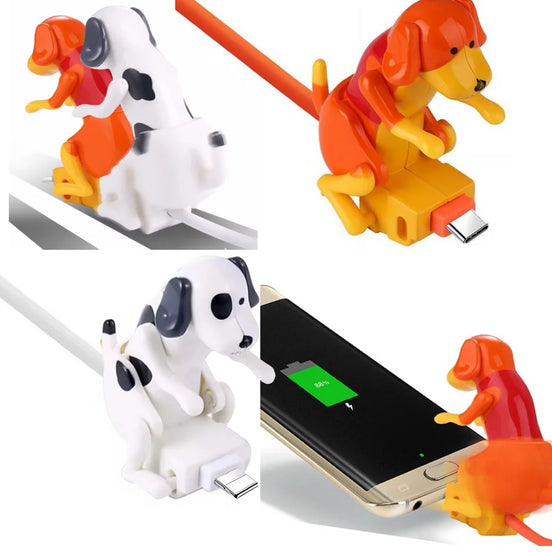 USB-C Ladekabel mit beweglicher Hundefigur für Smartphones – WagCharge