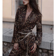 Damen Hosenanzug mit Leopardenmuster und Blazer Savélia