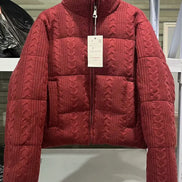 Damen Winterjacke mit Strickkragen und wattierter Füllung – Alvessa