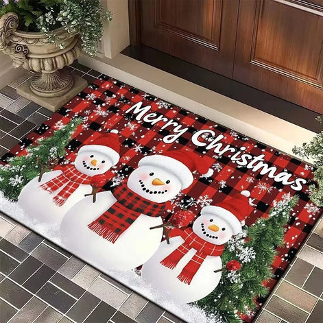FestivaDoor Weihnachts-Fußmatte – Rutschfeste Polyester-Matte mit saisonalem Motiv