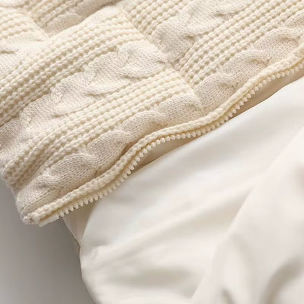 Damen Winterjacke mit Strickkragen und wattierter Füllung – Alvessa