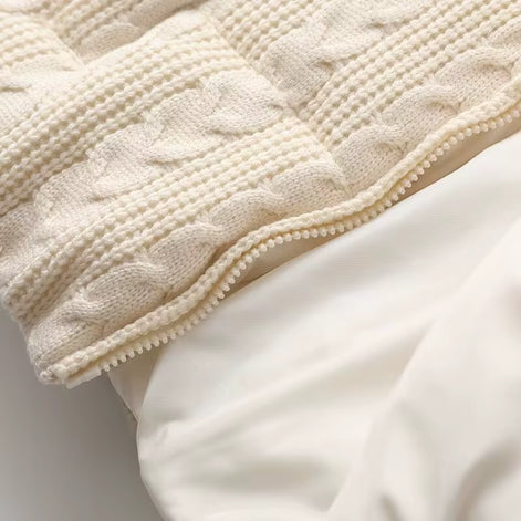 Damen Winterjacke mit Strickkragen und wattierter Füllung – Alvessa
