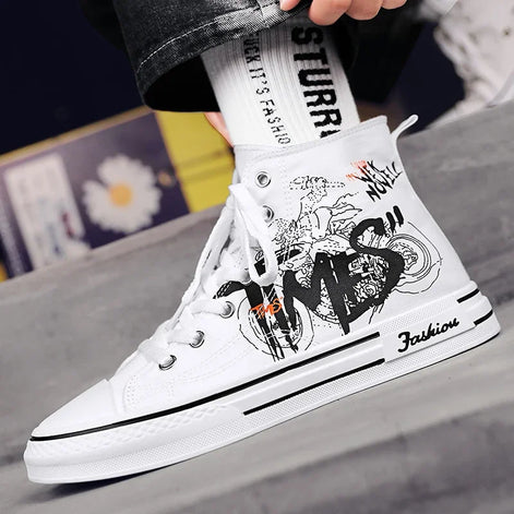 Solvire Herren Canvas High-Top Sneaker mit Schnürung