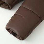 Damen Steppjacke mit Kapuze, Oversized-Passform und Reißverschluss – Quilvara