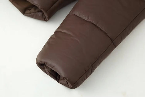 Damen Steppjacke mit Kapuze, Oversized-Passform und Reißverschluss – Quilvara