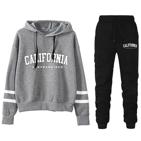 Damen Jogginganzug mit Hoodie und Streifen – Virelina