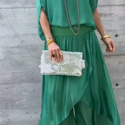 Elarisse Chiffon Zweiteiler mit weitem Bein