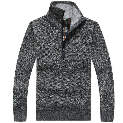 Rovelin Strickpullover mit halbem Reißverschluss und schmaler Passform