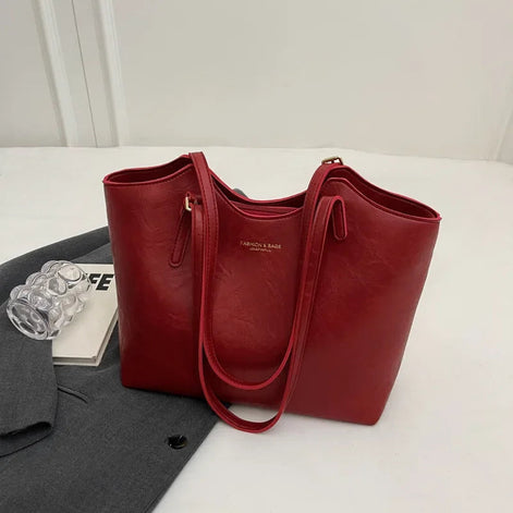 Azaloria Damen Shopper mit großem Innenfach und Doppelgriffen