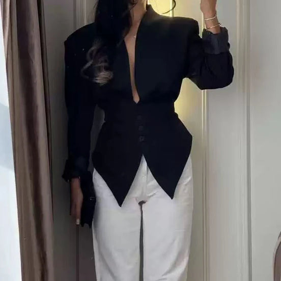 Élise Damen Blazer mit Schleifendetail und Einreihigem Verschluss