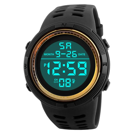 Draxon Herren Digitaluhr mit großem Display und Silikonarmband