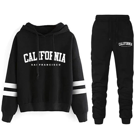 Damen Jogginganzug mit Hoodie und Streifen – Virelina