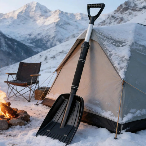 Kompakte Schneeschaufel mit Teleskopstiel und D-Griff Calvexo