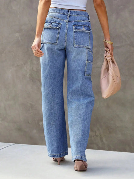 Delmira Straight Leg Jeans Mid Waist