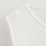 Ärmellose Damen-Strickweste mit Knopfleiste – Roselisse