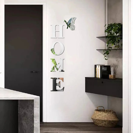 Mirano Wanddekoration – 3D-Spiegel-Wandaufkleber „HOME“