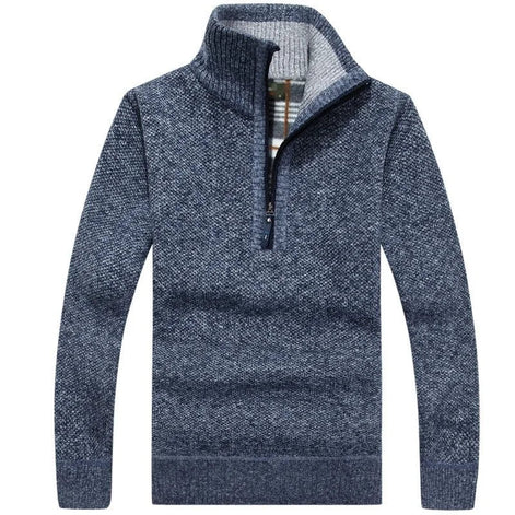 Rovelin Strickpullover mit halbem Reißverschluss und schmaler Passform