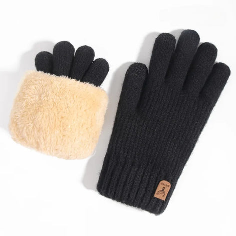 Unisex Strickhandschuhe mit Fleecefutter und Touchscreen-Funktion – Theravio