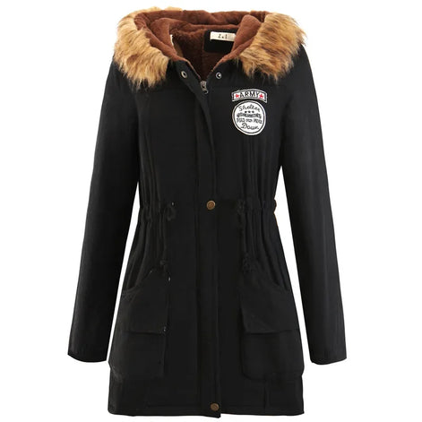 Damen Winterparka mit Kapuze und Fellkragen – Norvella