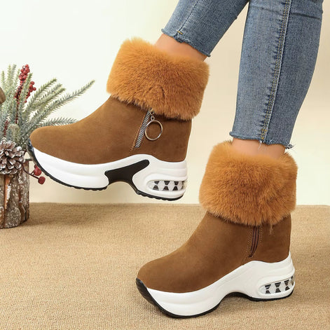 Damen Stiefeletten mit Reißverschluss und Blockabsatz Larevya